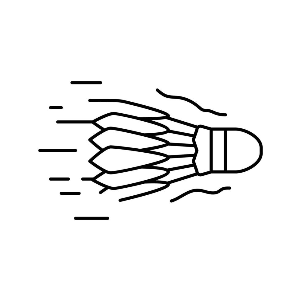 fast speed shuttlecock line icon vector illustration