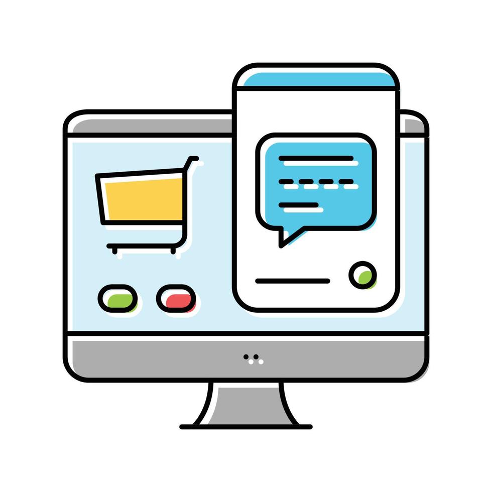 sales chat support color icon vector illustration