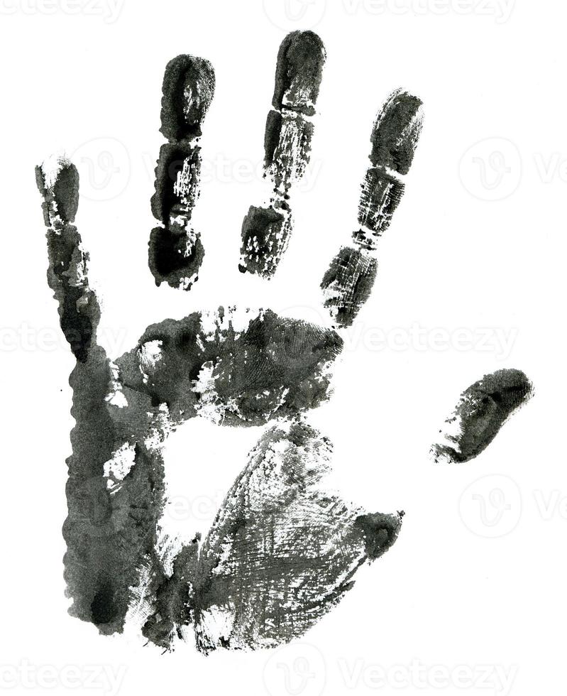 Hand print on white background photo