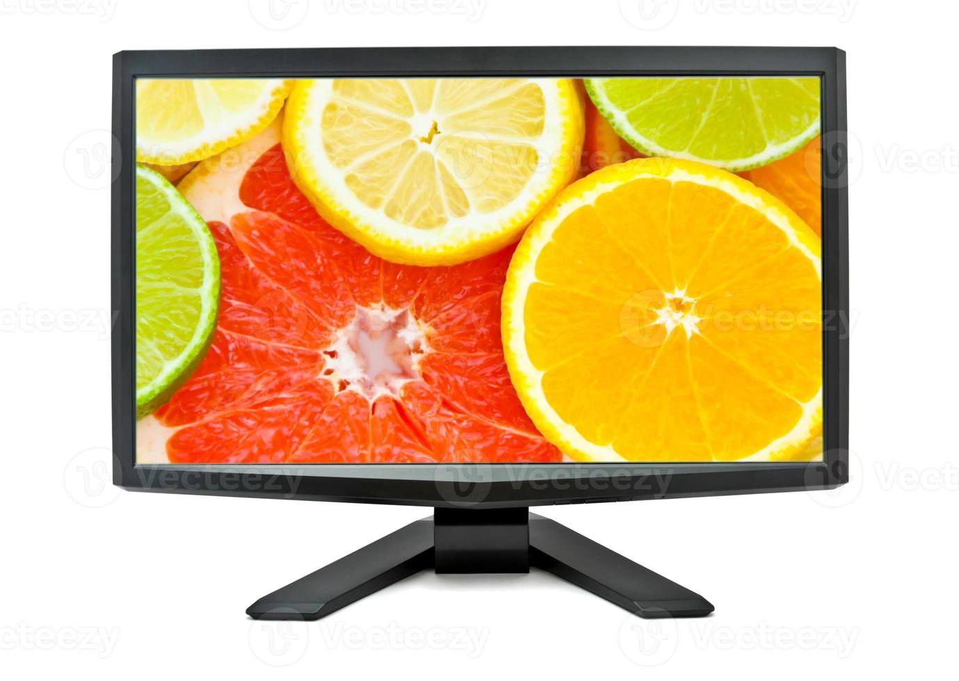 computer monitor on white background photo