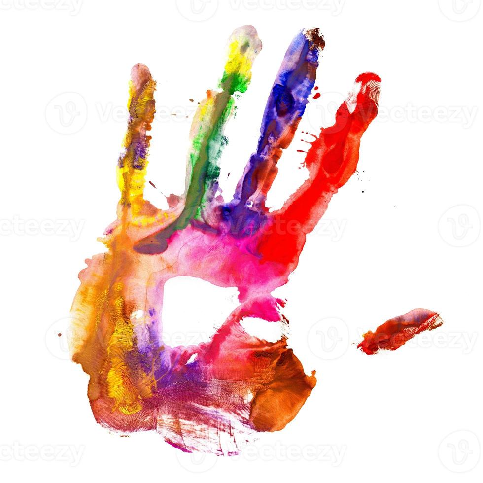 Colored hand print. photo