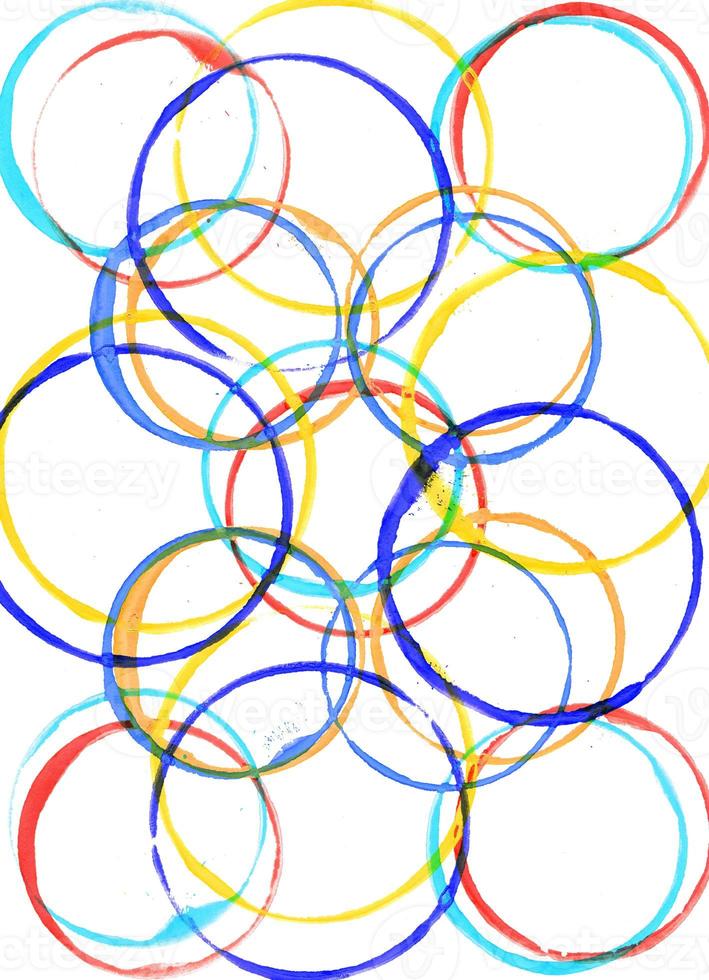 Colored circles made with paint photo