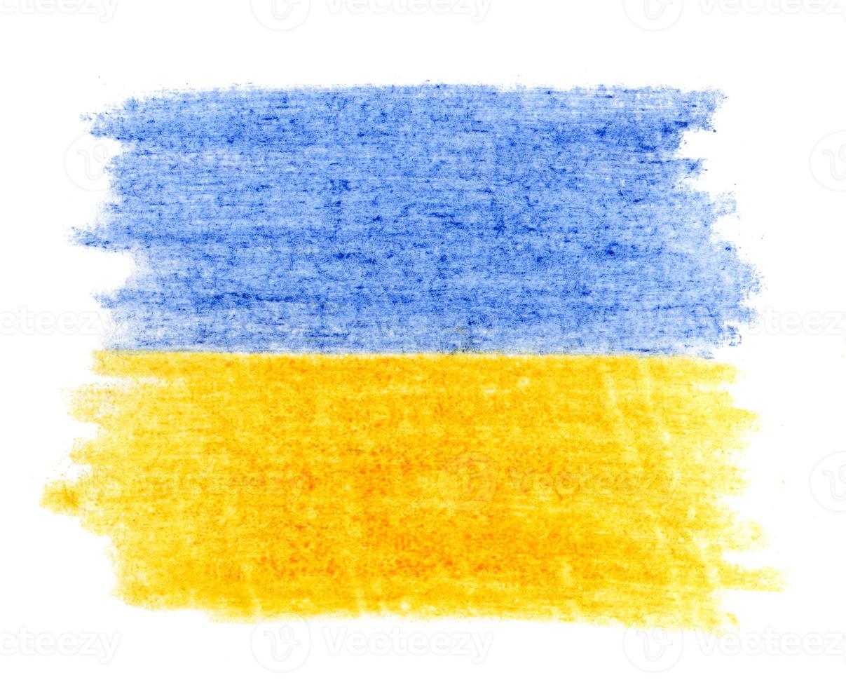 Ukrainian flag on white background photo