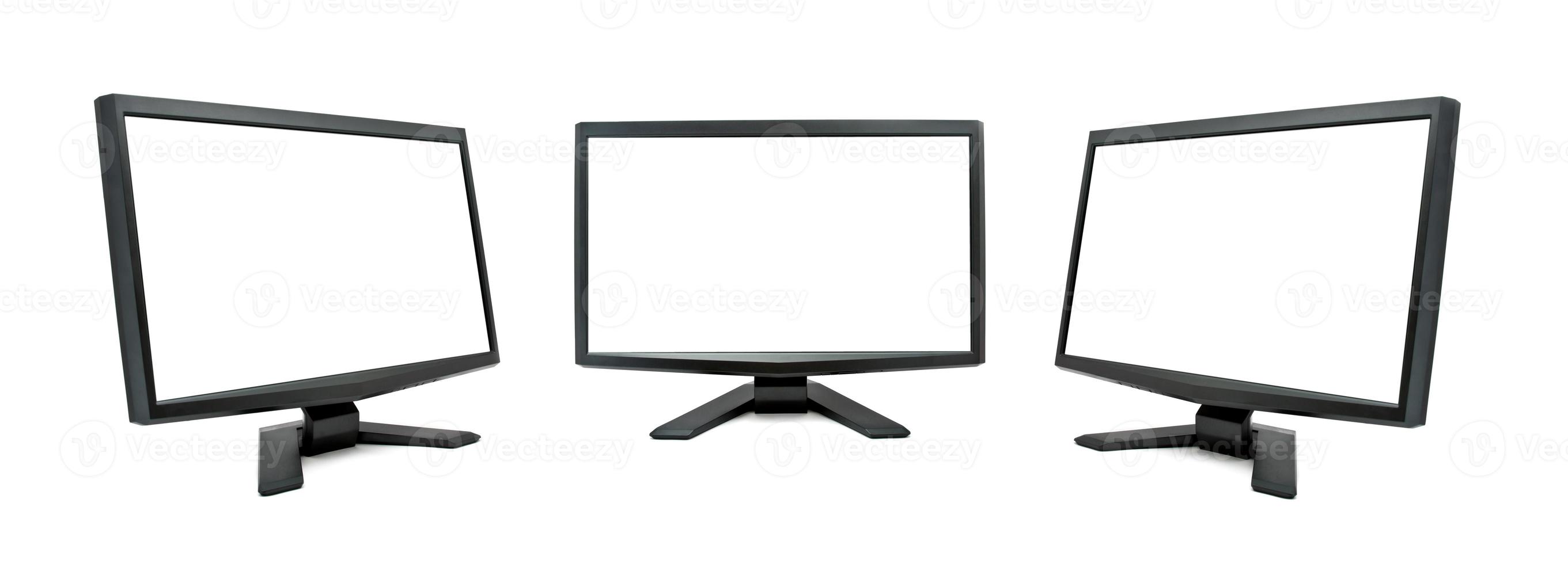 Monitors on white background photo