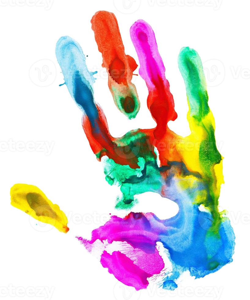 Colored hand print. photo