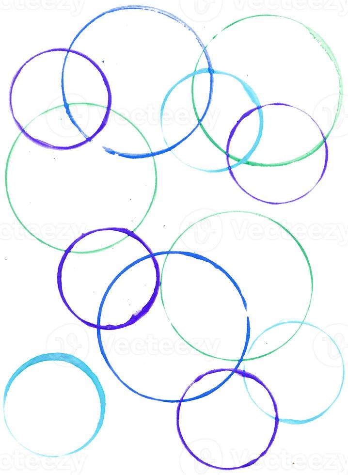 Colored circles made with paint photo