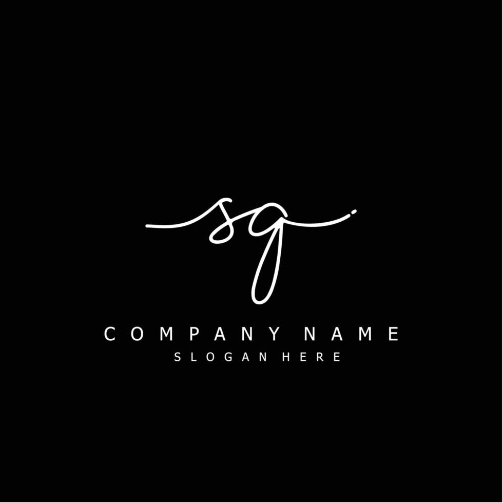 Initial SQ handwriting of signature logo vector