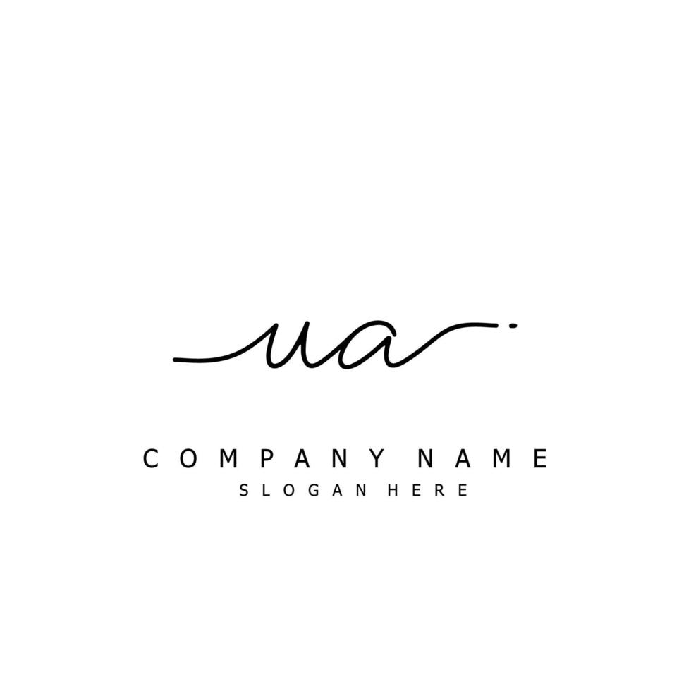 Initial UA handwriting of signature logo vector