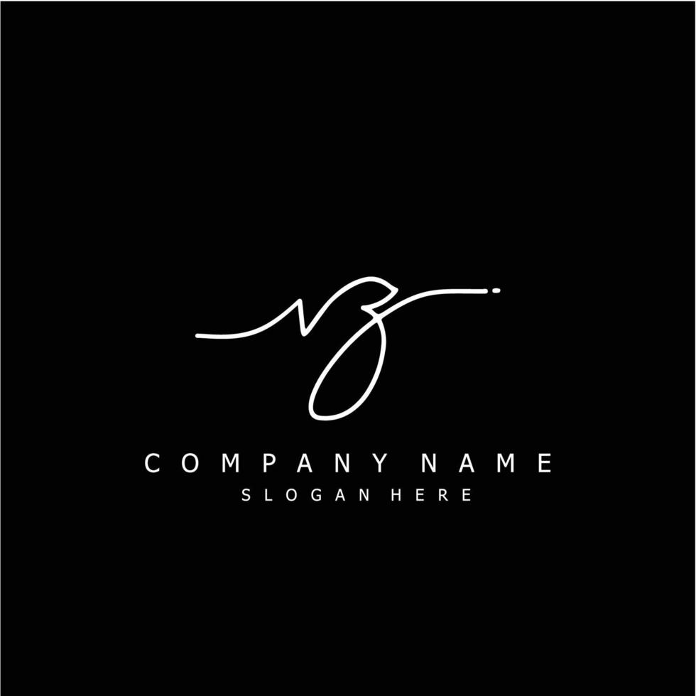 Initial VZ handwriting of signature logo vector
