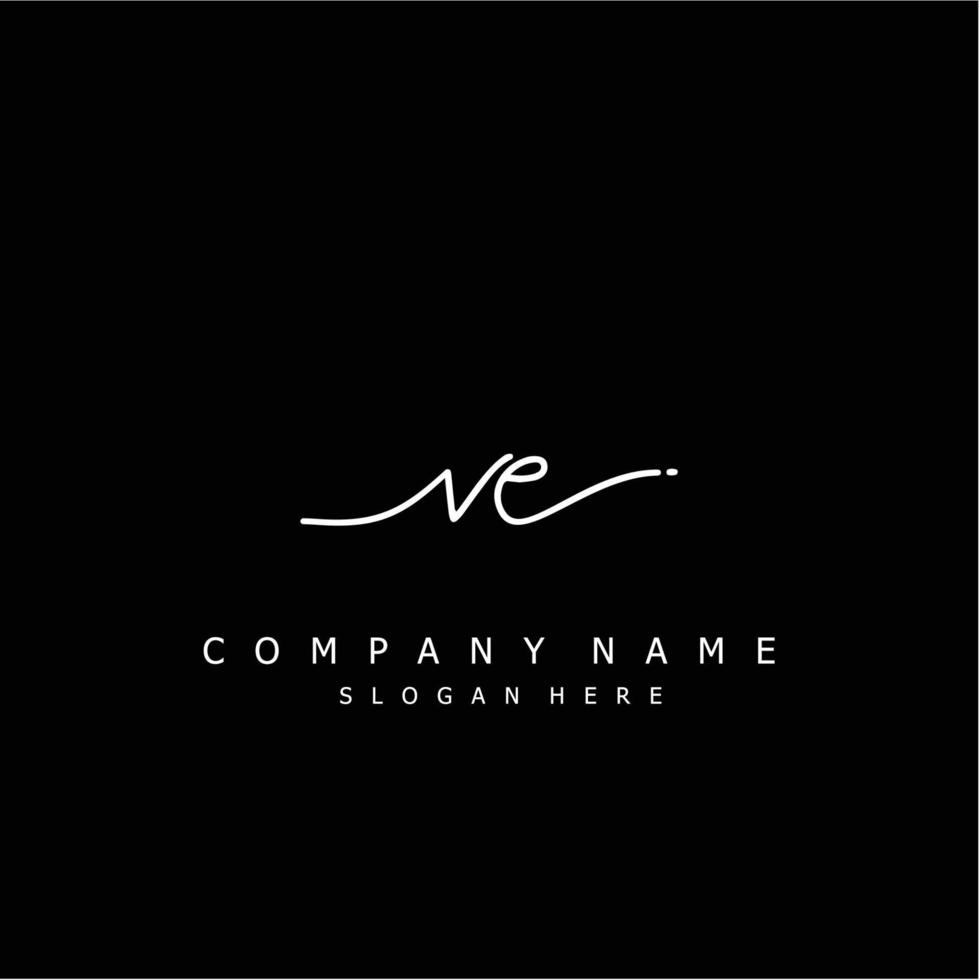 Initial VE handwriting of signature logo vector