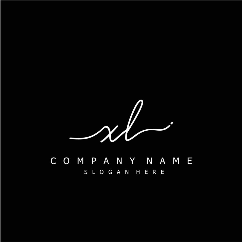 Initial XL handwriting of signature logo vector