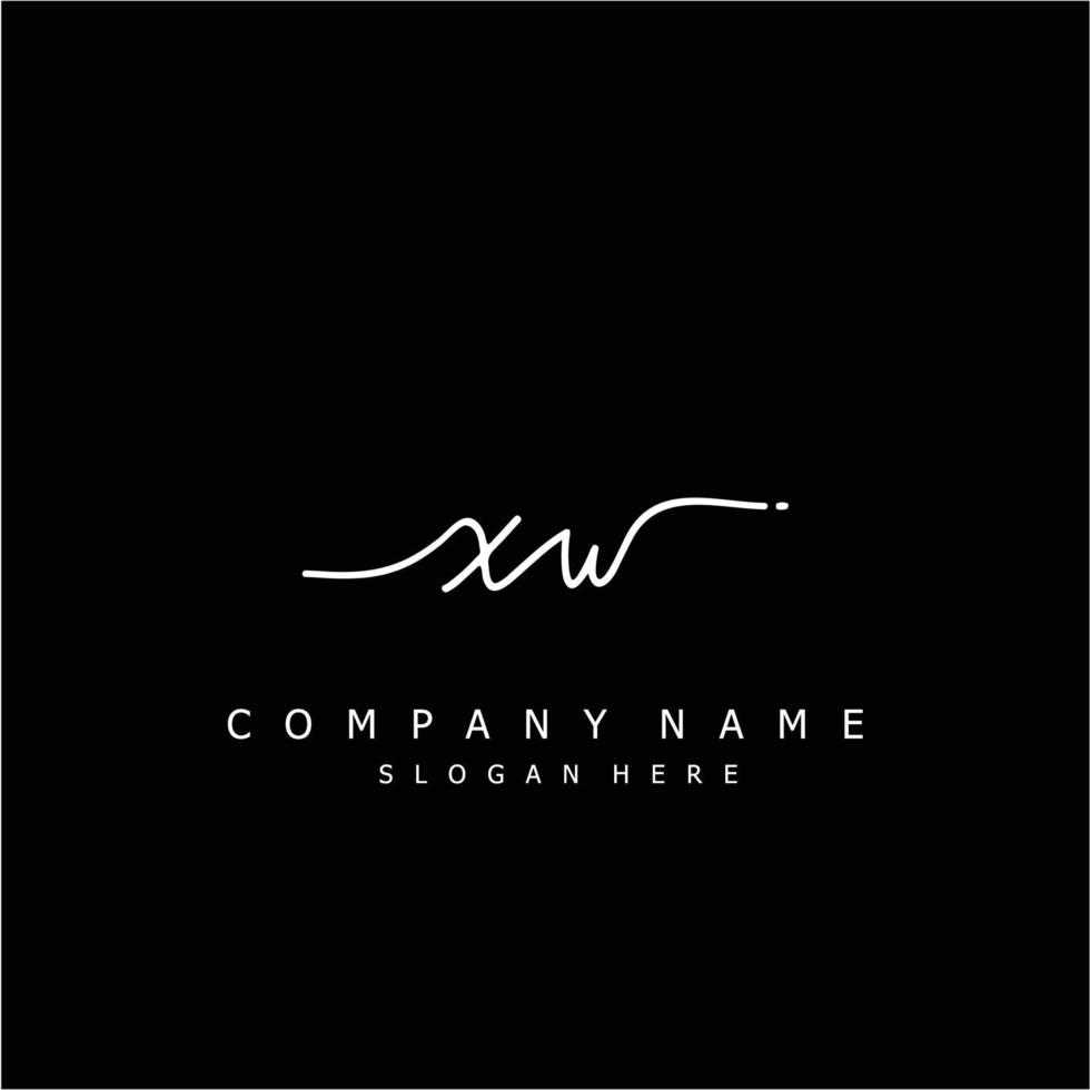 Initial XW handwriting of signature logo vector