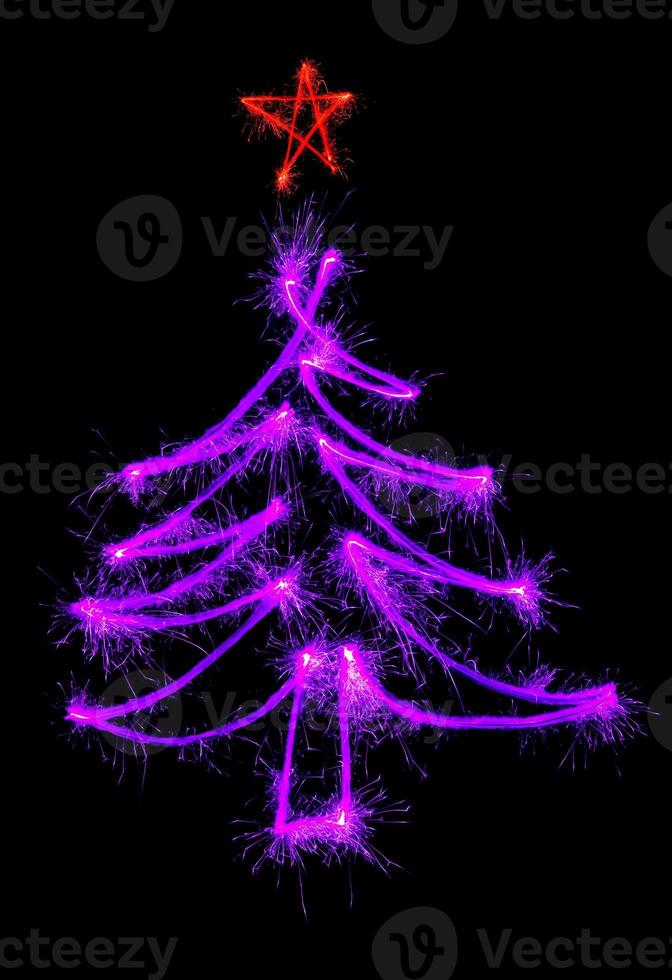 Christmas tree made by sparkler photo
