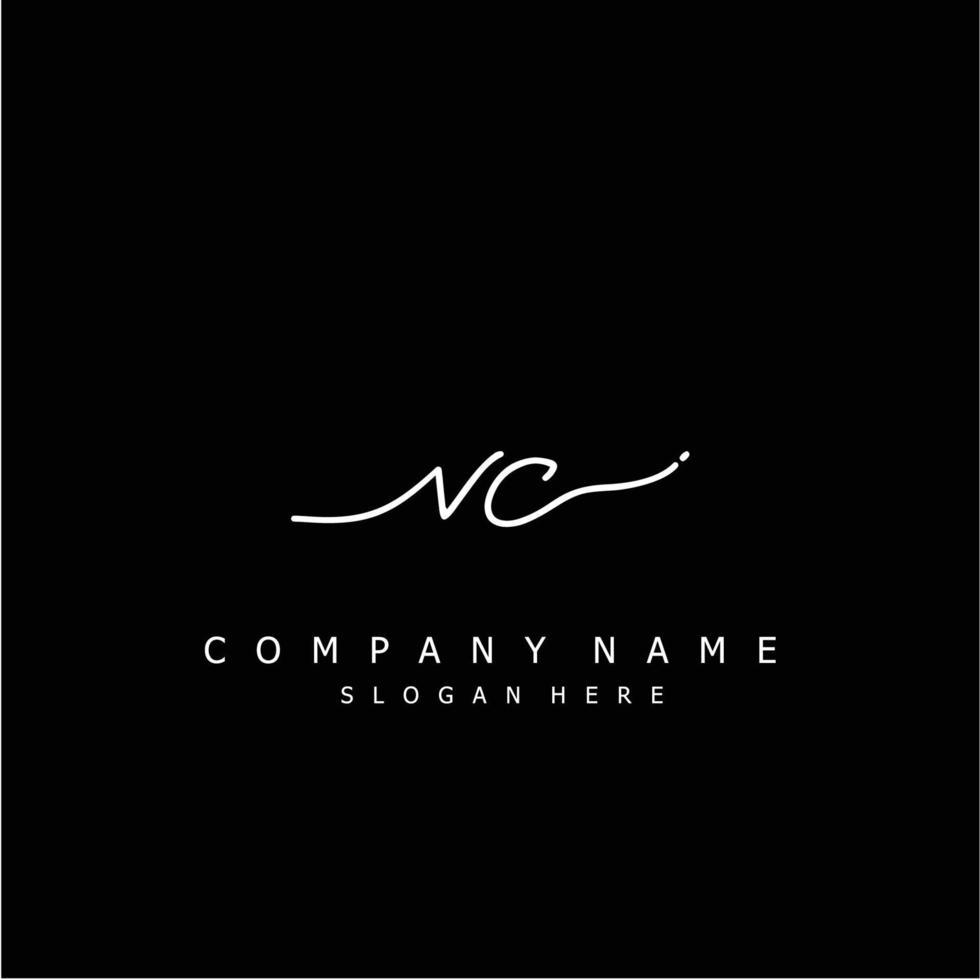 Initial VC handwriting of signature logo vector