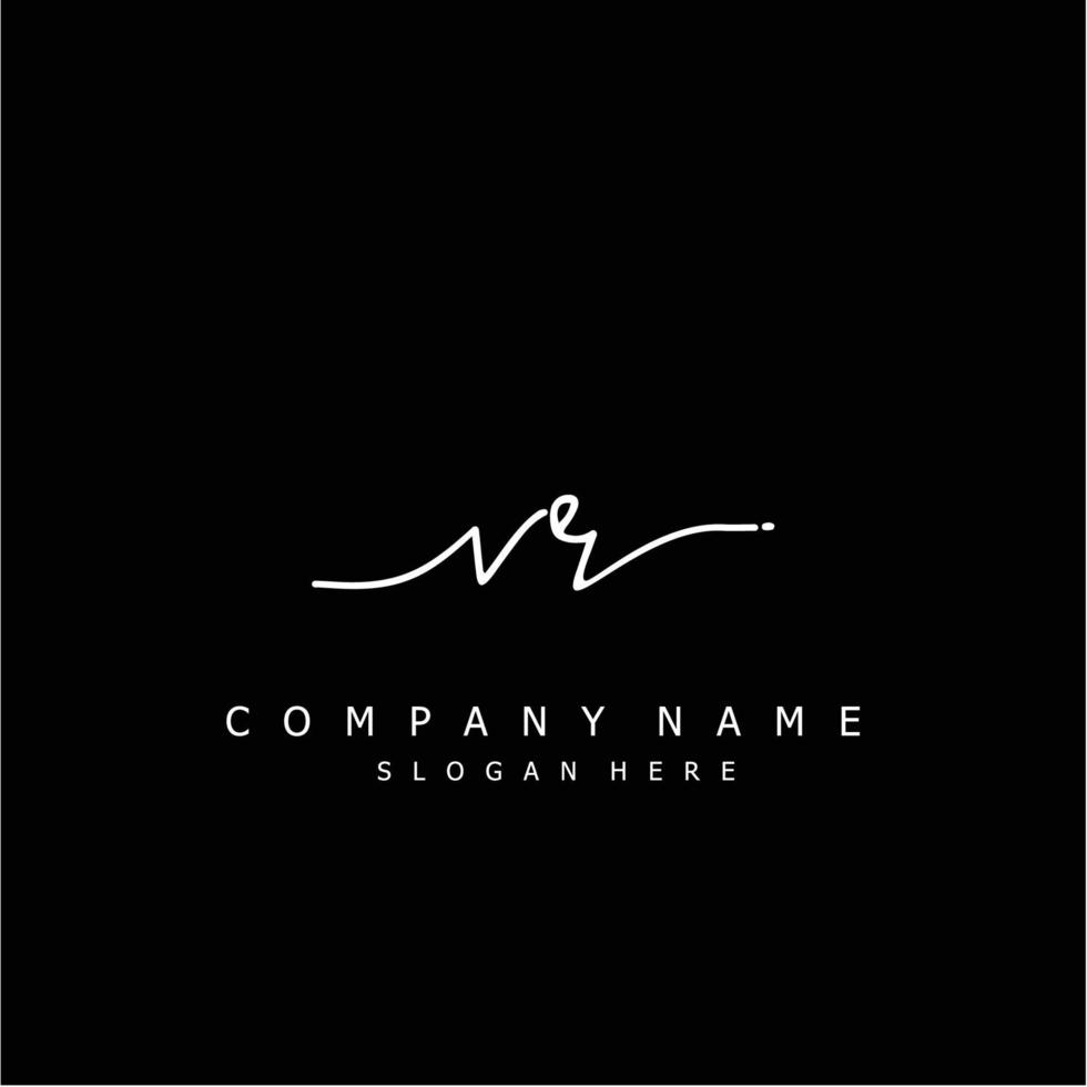 Initial VR handwriting of signature logo vector