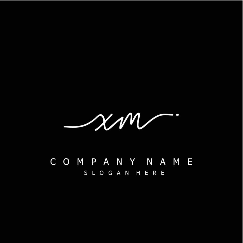 Initial XM handwriting of signature logo vector