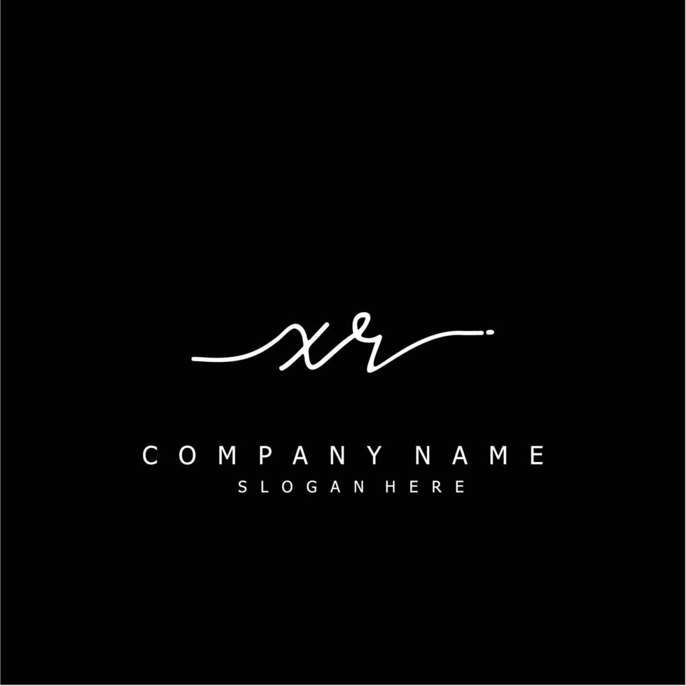 Initial XR handwriting of signature logo vector