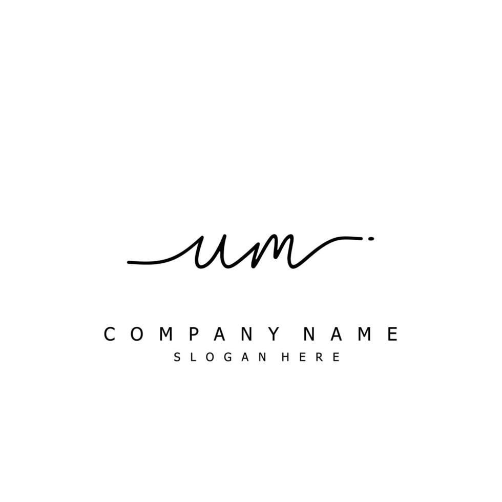 Initial UM handwriting of signature logo vector