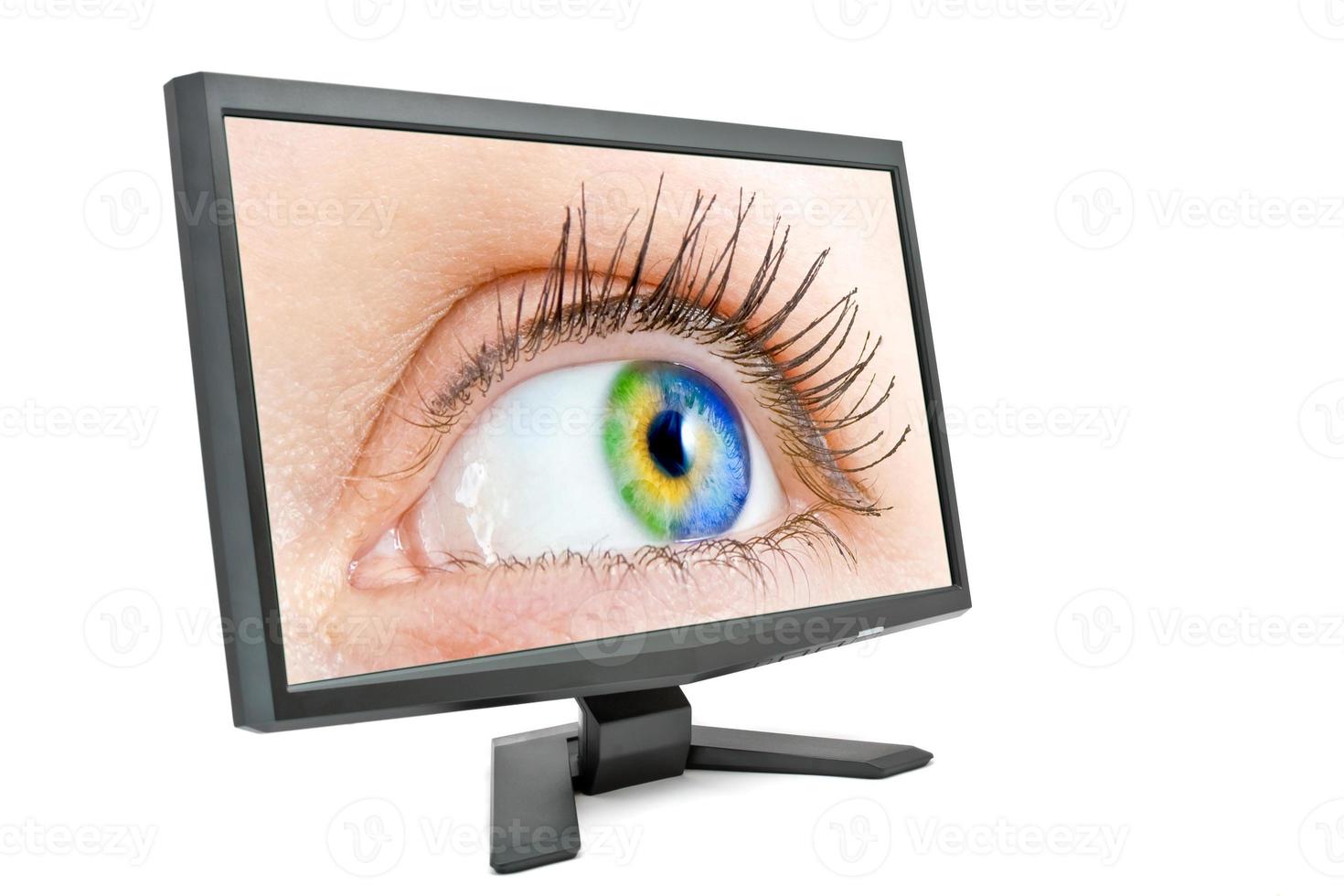 Monitor with eye photo