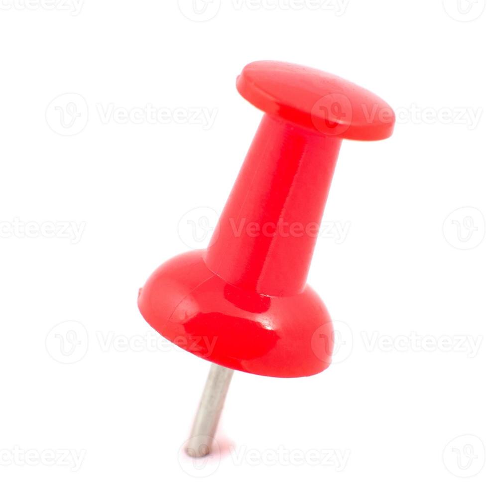 Push pin on white background photo