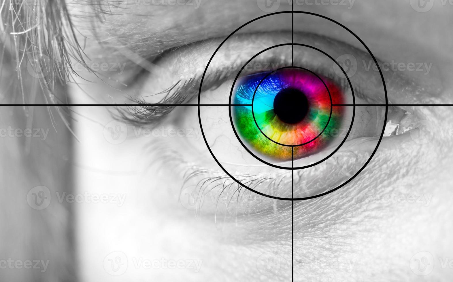 Colourful man's Eye and the target photo