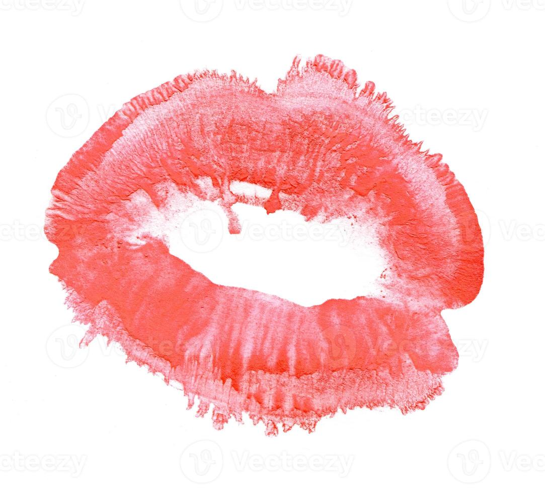 Woman's kiss stamp photo