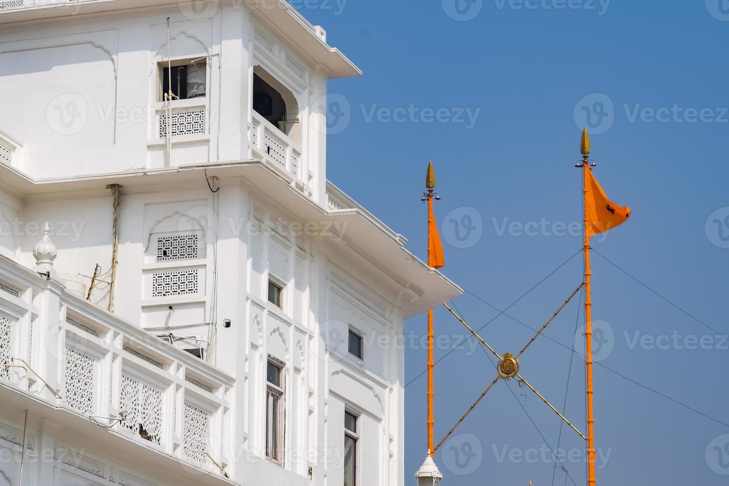 View of details of architecture inside Golden Temple - Harmandir Sahib in Amritsar, Punjab, India, Famous indian sikh landmark, Golden Temple, the main sanctuary of Sikhs in Amritsar, India photo