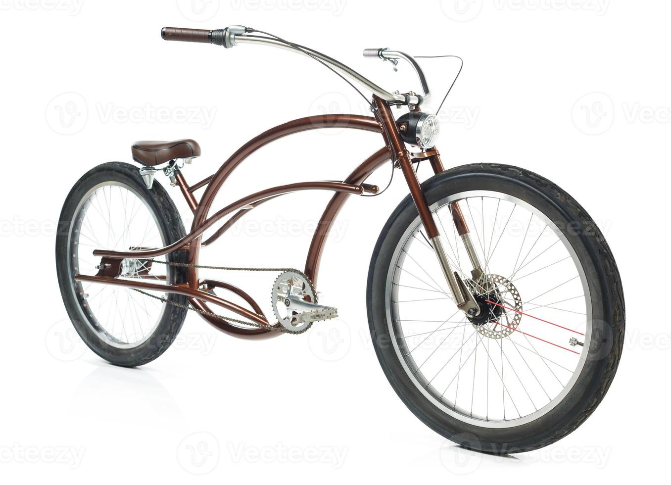 Retro styled bicycle isolated on a white photo