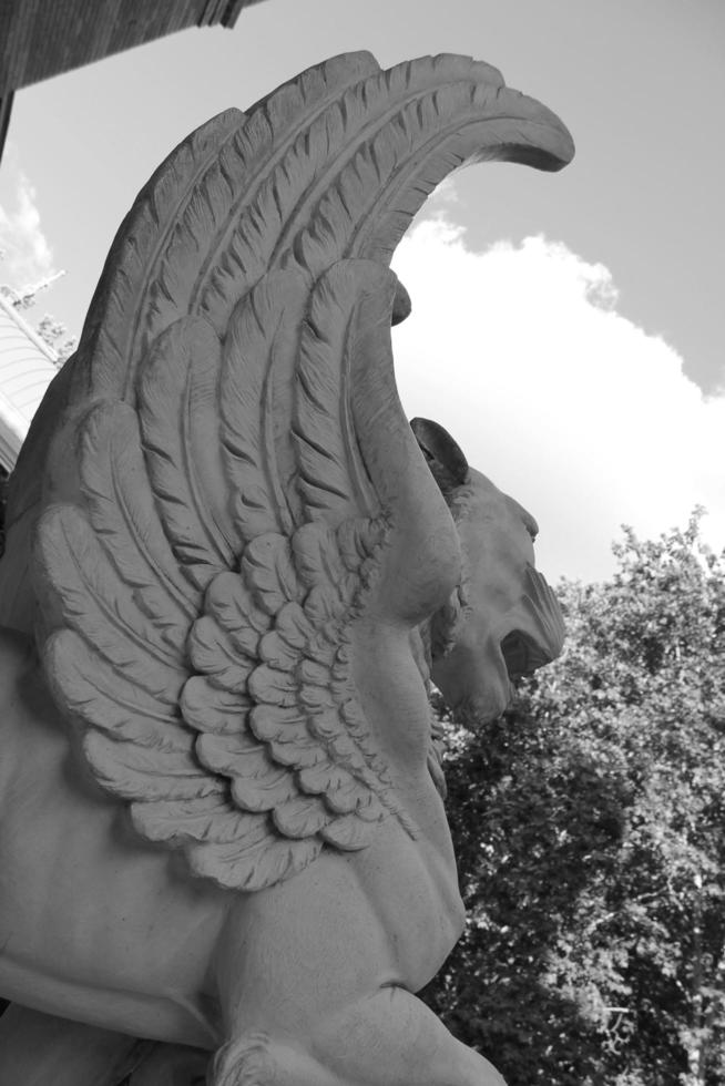 monochrome photography of statue photo