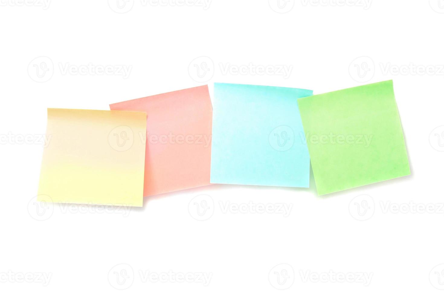 Sticky note on white background photo