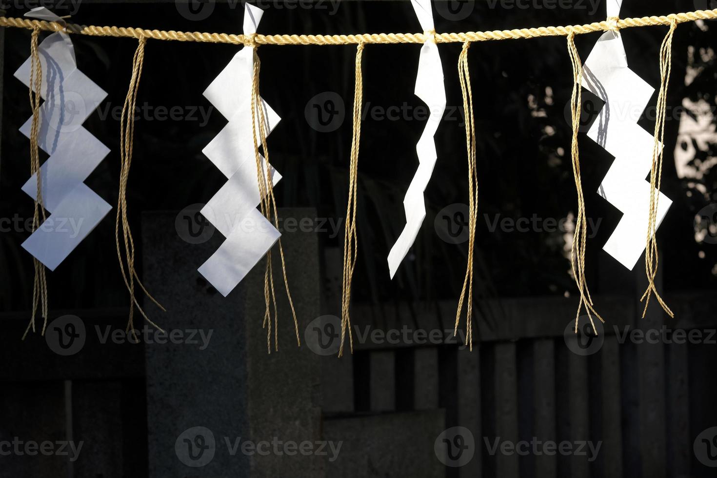 Paper decoration at a Japanese shrine in Kyoto, Japan photo