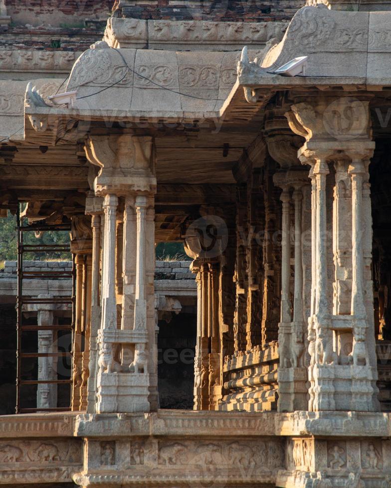 Musical pillars in the Vijaya Vitthala temple in Hampi photo