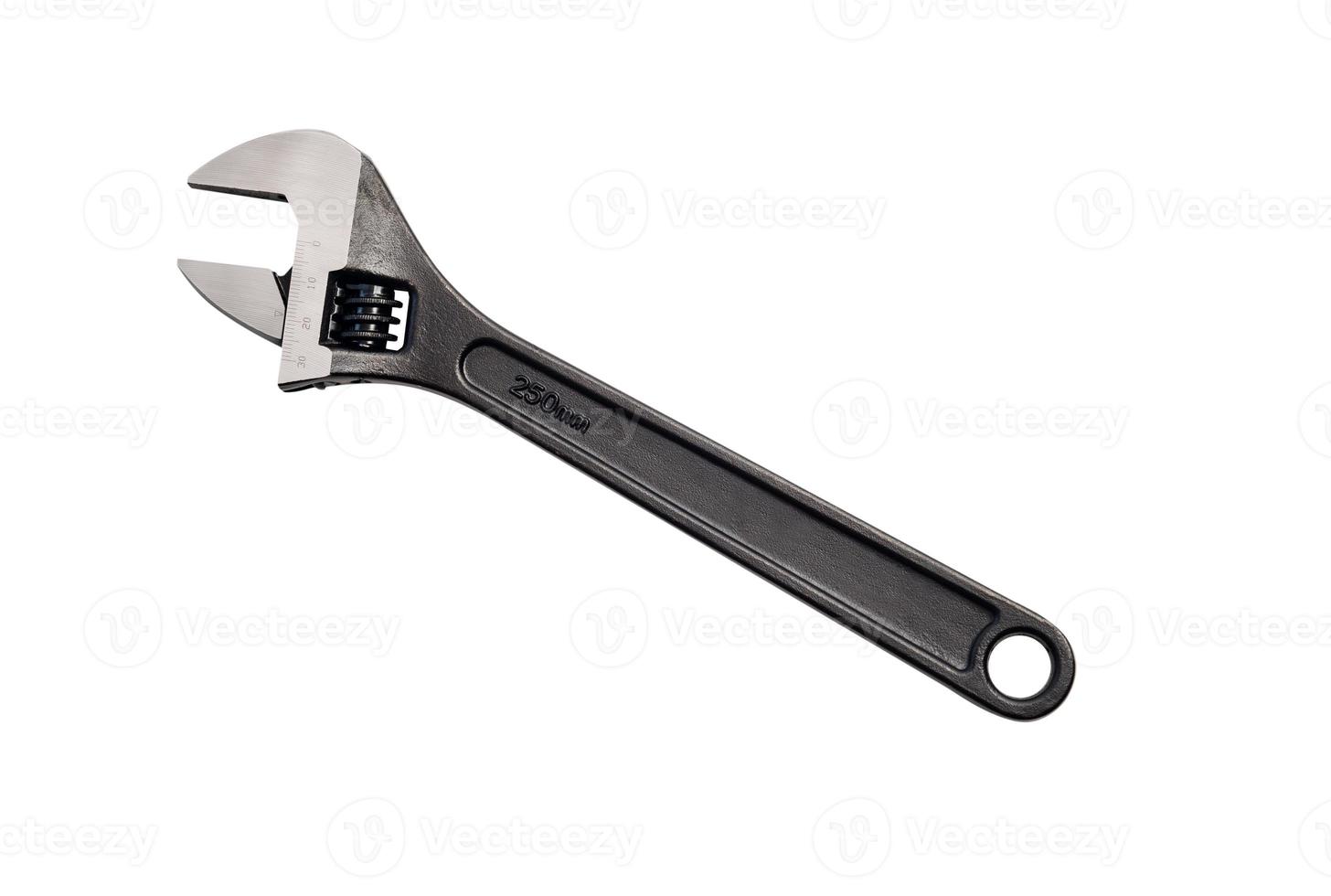 ajustable llave inglesa o ajustable llave herramienta para mecánico trabajo en blanco antecedentes foto