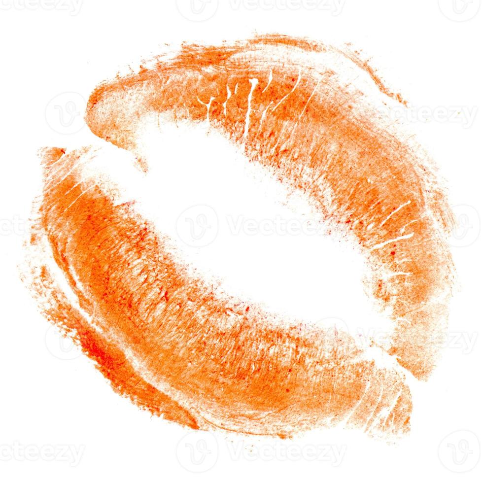 woman's kiss stamp photo
