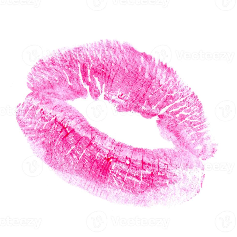 woman's kiss stamp photo