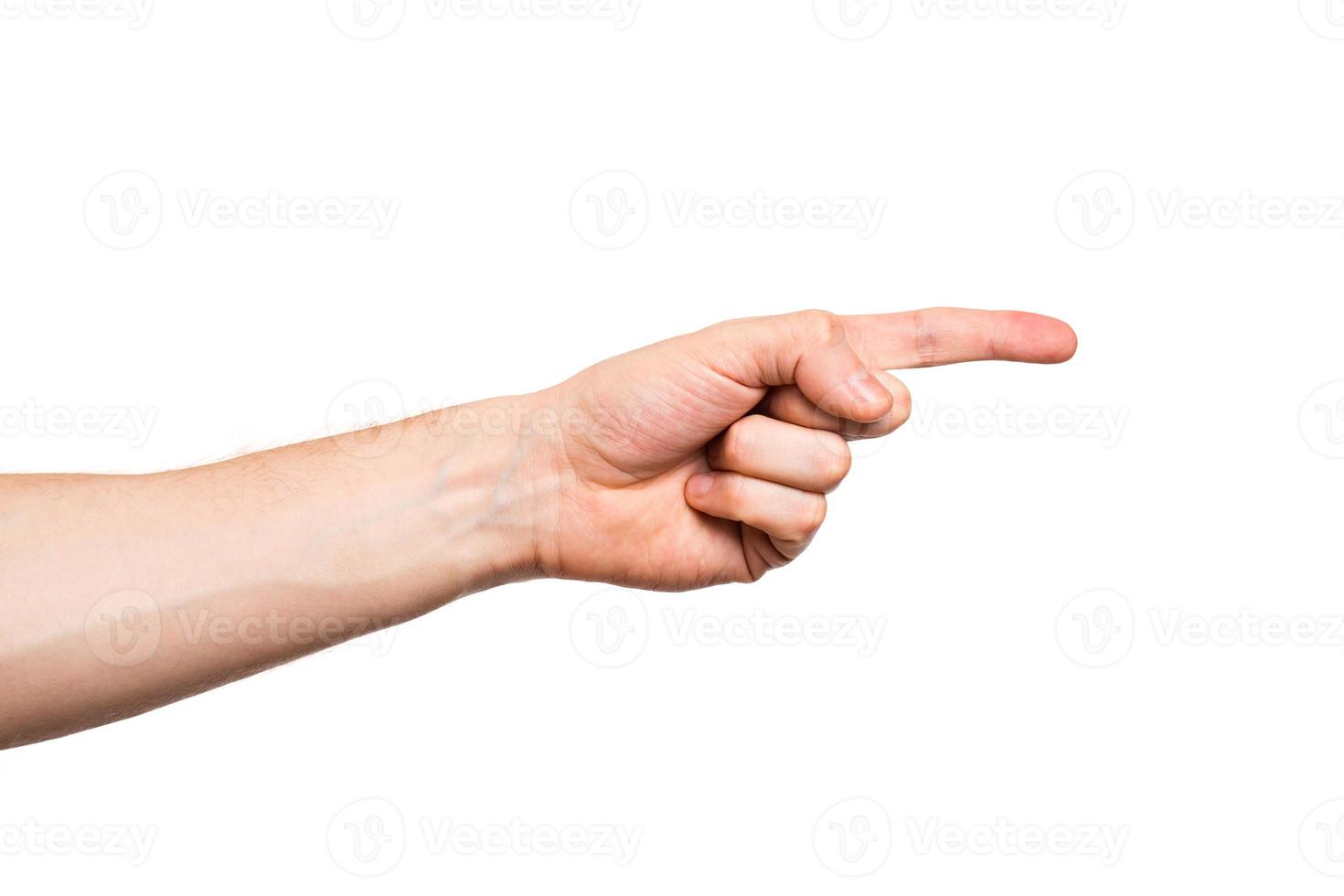 Male hand on white background photo