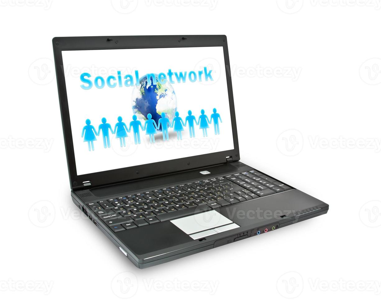 laptop y red social foto
