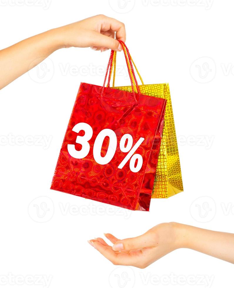 Woman's hands with shopping bags photo