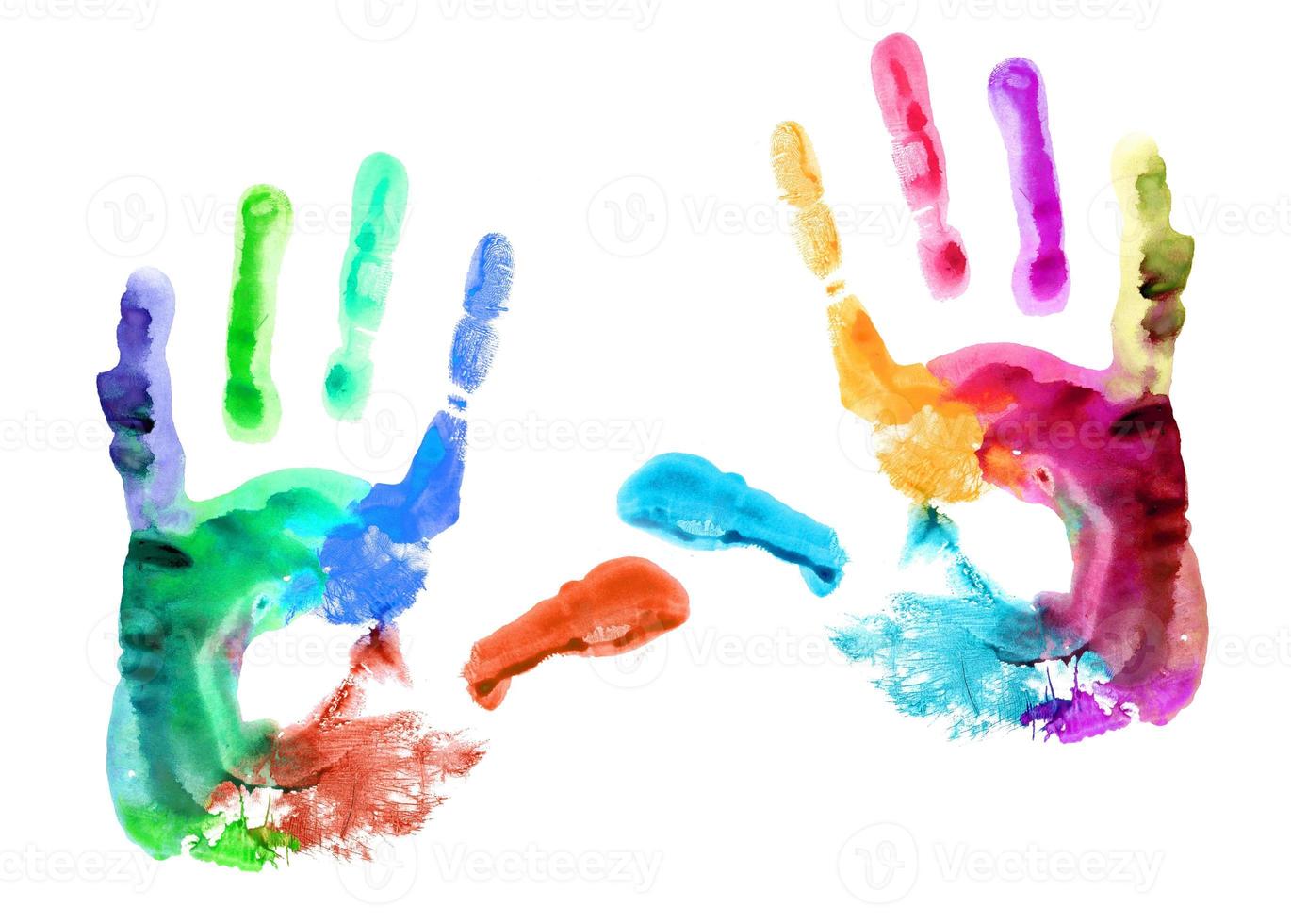 Colorful Hand prints photo