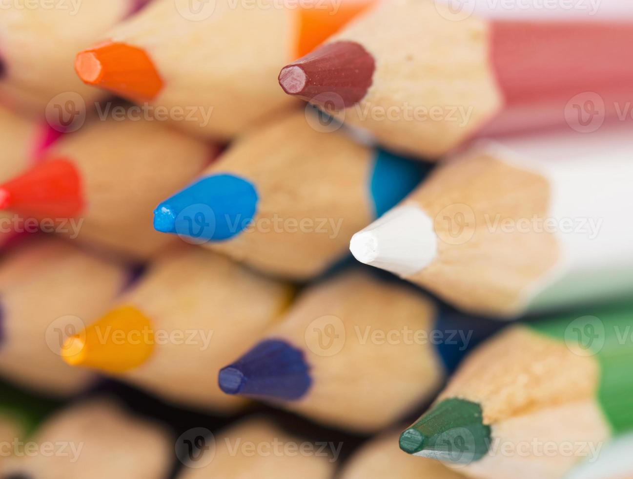 Colored pencils closeup photo