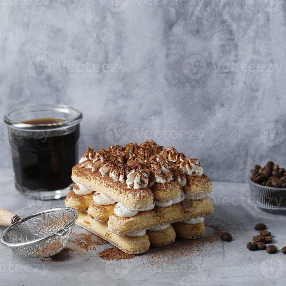 Homemade Tiramisu Cake, Italian Dessert photo