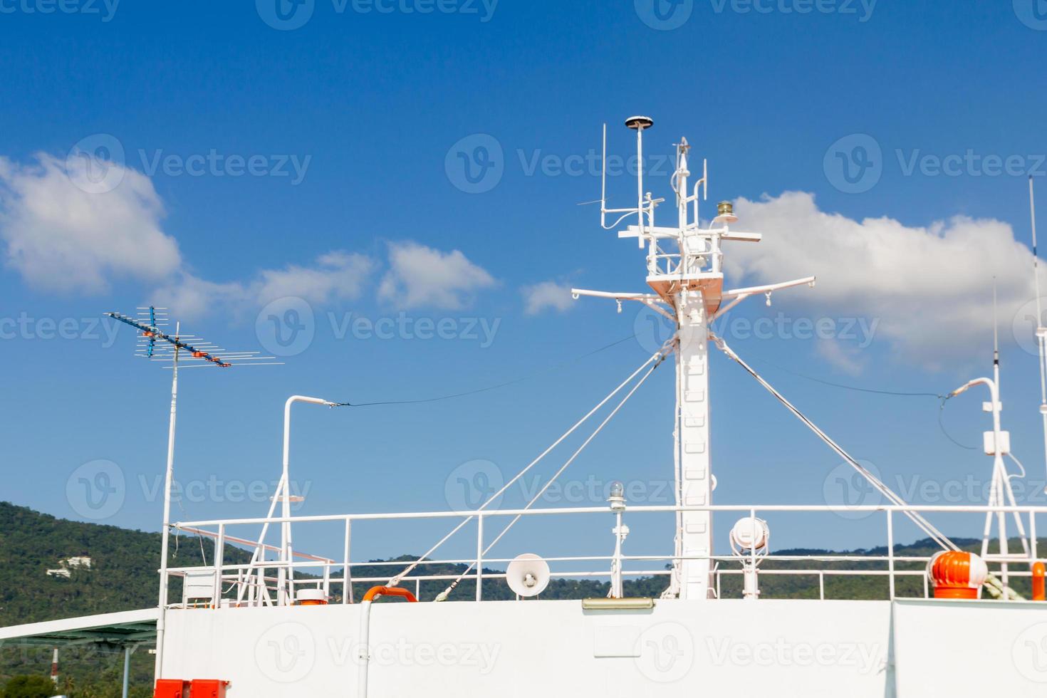 Ships antenna agent blue sky photo