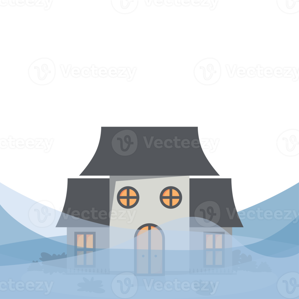 Haus Zuhause auf das Flut Katastrophe Drohung Notfall Evakuierung png