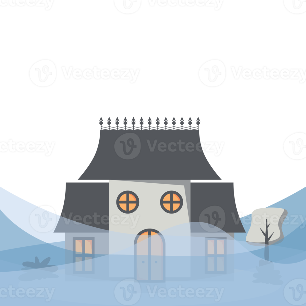 casa casa em a inundar desastre ameaça emergência evacuação png