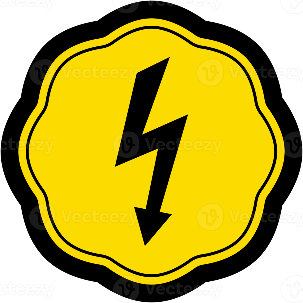 Sticker Warning Danger Electrical Lightning Logo Symbol Icon png