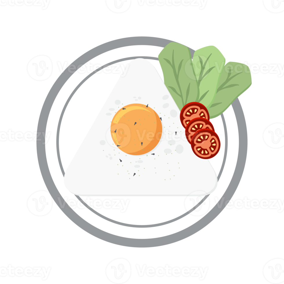 Fried Egg Yolk Fry Serving Food Lettuce Tomato on a Plate png