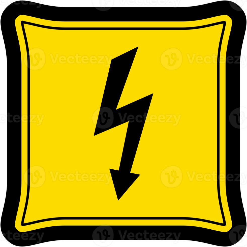 Sticker Warning Danger Electrical Lightning Logo Symbol Icon png