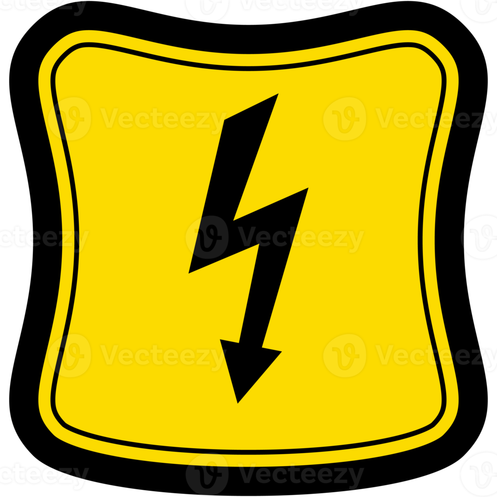 Sticker Warning Danger Electrical Lightning Logo Symbol Icon png