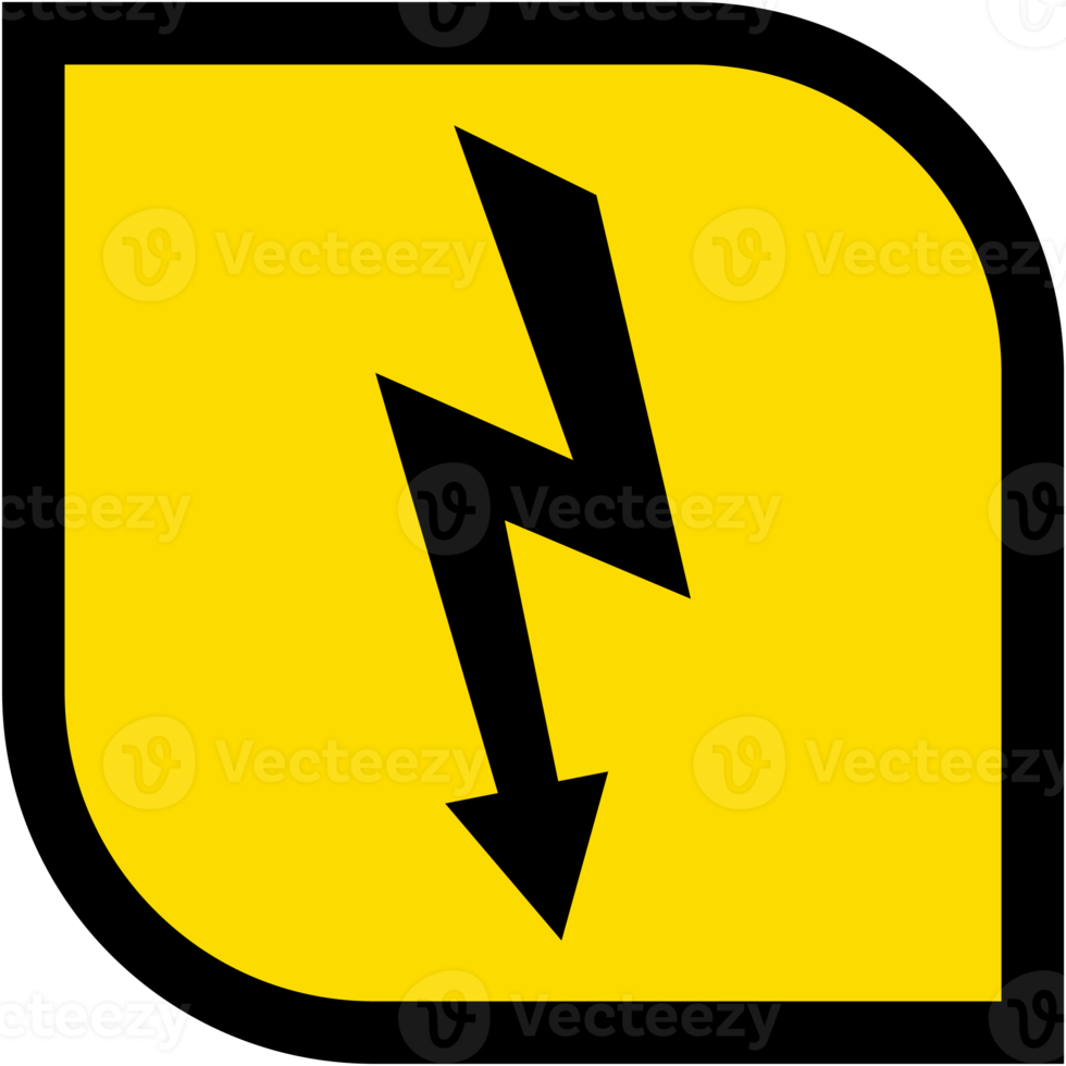adesivo Atenção Perigo elétrico relâmpago logotipo símbolo ícone png