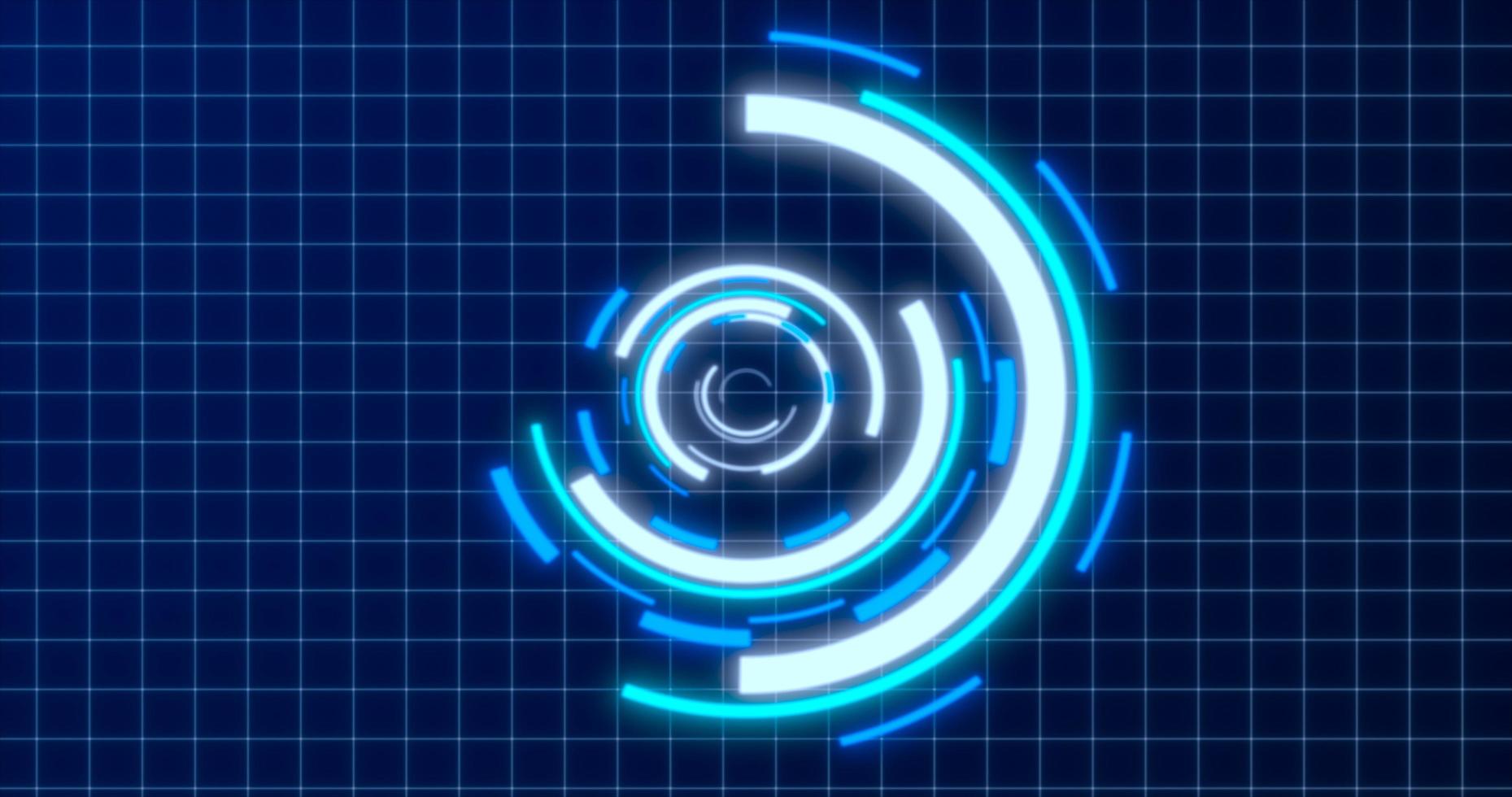 Abstract round blue ring of lines HUD elements circles energy futuristic scientific hi-tech digital abstract HUD background photo